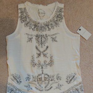 Lucky Brand Embroidered Cotton Top Small NWT